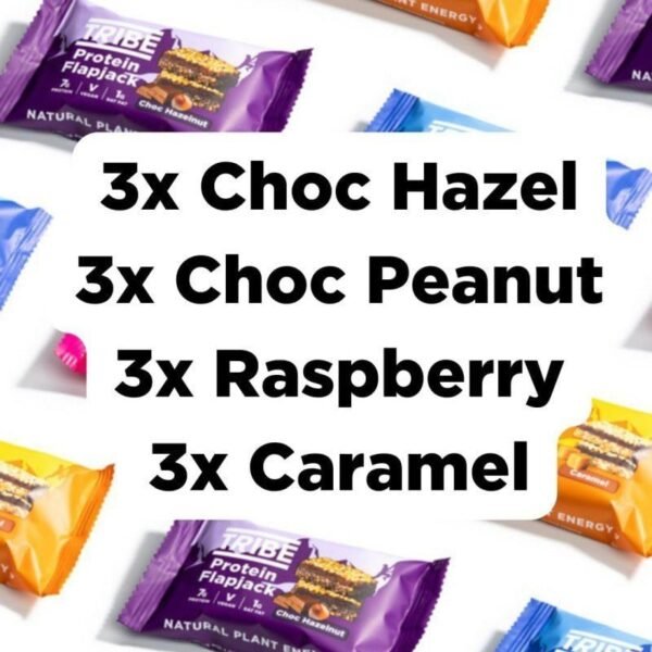 TRIBE Protein Flapjacks - Bestsellers Variety Pack- Natural Energy - Vegan, Dairy Free & Gluten Free (12 x 50g Bars) - Image 2