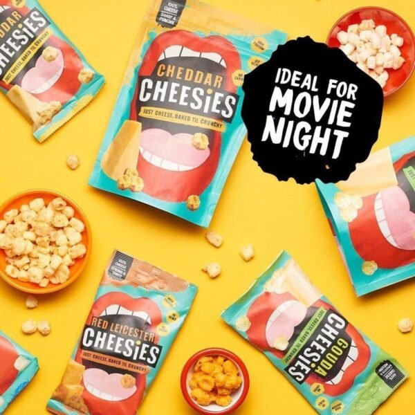 CHEESIES | Crunchy Cheese Keto Snack | Cheddar | 100% Cheese | Sugar Free, Gluten Free, No Carb | High Protein and Vegetarian | Crunchy, Baked and Tasty | Multipack | 12 x 20g Bags - Image 5