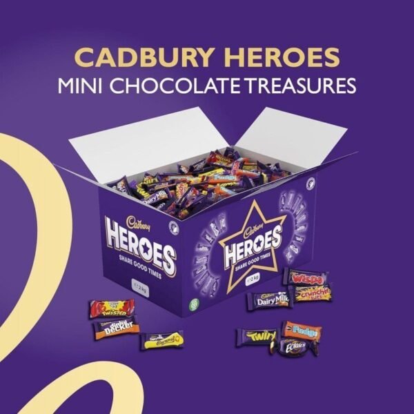 Cadbury Heroes Chocolate Bulk Share Box, Assorted Mini-Size Milk Chocolate Bars, Perfect for Mothers Day Gifts, 2 kg (Pack of 1) - Image 3