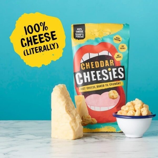 CHEESIES | Crunchy Cheese Keto Snack | Cheddar | 100% Cheese | Sugar Free, Gluten Free, No Carb | High Protein and Vegetarian | Crunchy, Baked and Tasty | Multipack | 12 x 20g Bags - Image 3