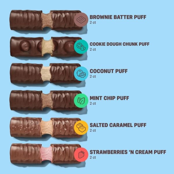 Built Bar, Puffed Protein Bars, Assorted Pack, Collagen, On-the-Go Snack, Breakfast Bar, Mixed Sampler, 12-Pack - Image 2