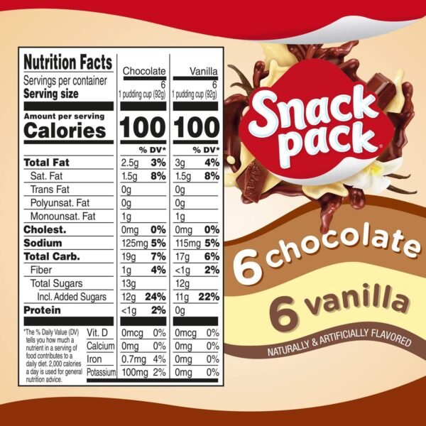 Snack Pack Family Size Chocolate & Vanilla Pudding Cups – 12 Pack - Image 6
