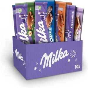 Milka - Gift Chocolate Box - Assortment of 10 Milk Chocolate Tablets of 100g