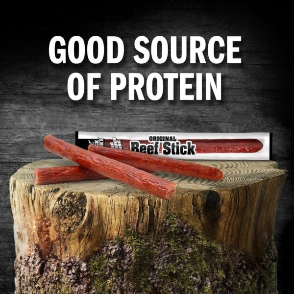 Jack Link’s Beef Sticks, Original – Protein Snack with 6g of Protein per Meat Stick, Made with 100% Beef, Individually Wrapped Beef Snack Sticks – 0.9 oz (Pack of 20) - Image 3