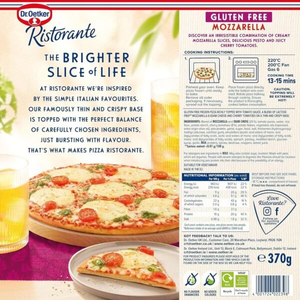 Dr. Oetker Ristorante Gluten Free and Lactose Free Mozzarella Cheese Pizza, 370gx6 (Frozen) - Exclusive Offer - Image 6